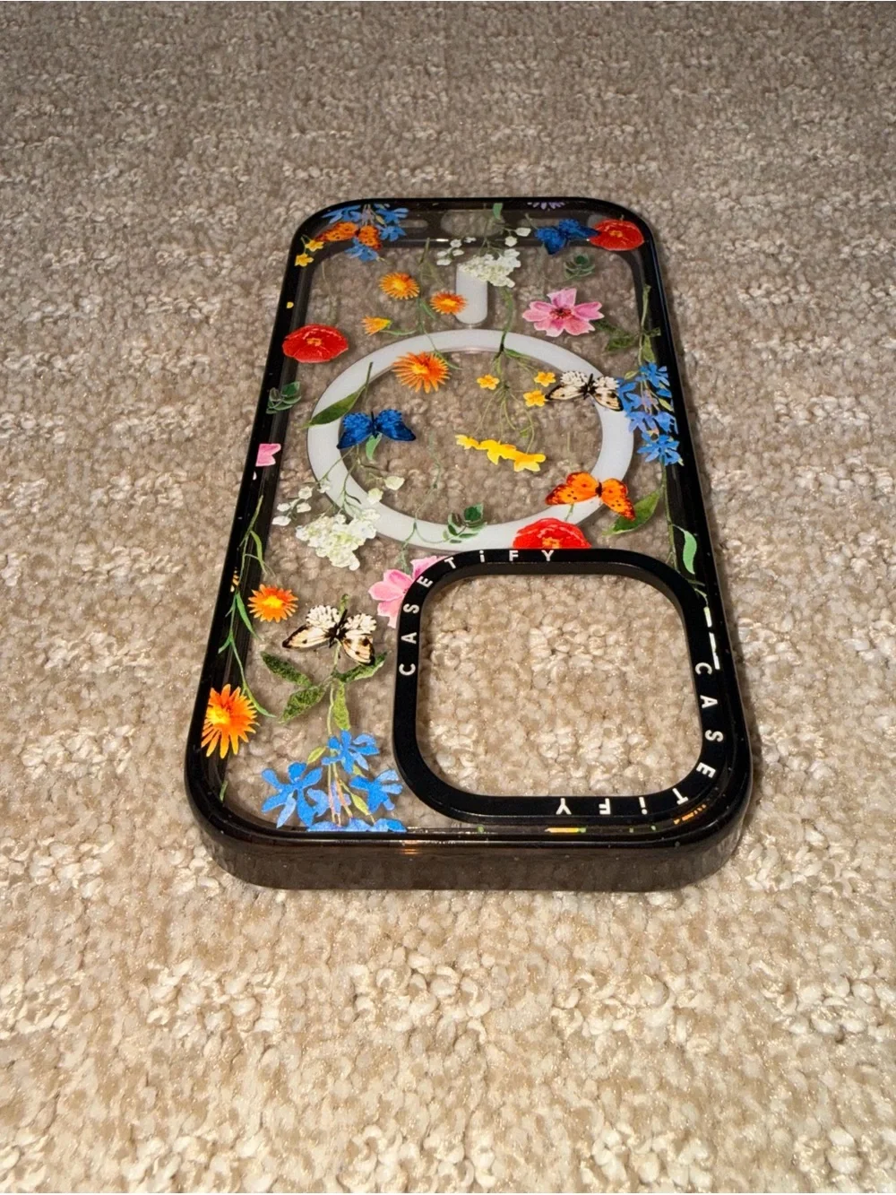 CASETiFY Impact Case with MagSafe for iPhone 15 Pro Case Ditsy Florals - Black